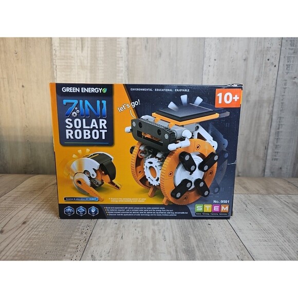 Green Energy 7-in-1 Solar Robot STEM DIY Kit | Buildable Solar Toy for Kids 10+ - Picture 1 of 16